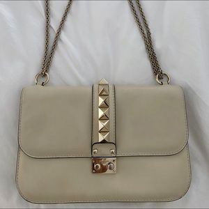 Authentic Glam lock Valentino bag in beige